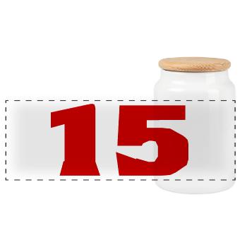 15. 15 YEARS. 15th ANNIVERSARY. 15 YEAR ANNIVERSARY. - Panoramic Cookie Jar with Wooden Lid - white - Front