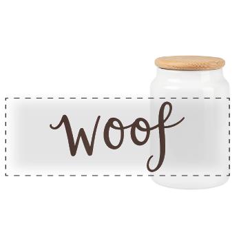 Woof - Panoramic Cookie Jar with Wooden Lid - white - Front