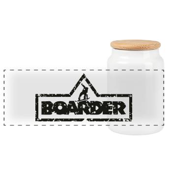 Boarder Cadre Blanc 2C - Boîte à biscuits avec couvercle en bois - blanc - Devant