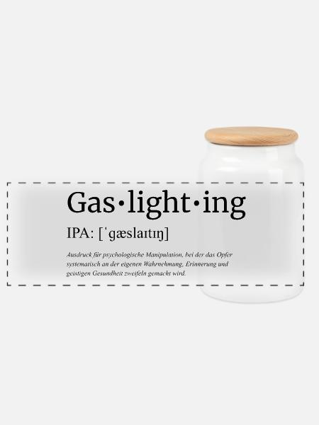 Gaslighting - Panorama Keksdose mit Holzdeckel - Weiß