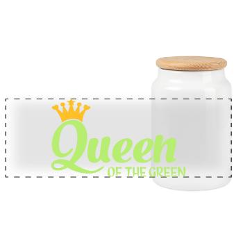 Queen of the Green - Panoramic Cookie Jar with Wooden Lid - white - Front