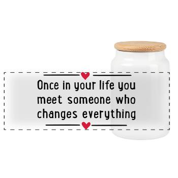 2541614 16000055 once in your life - Panorama Keksdose mit Holzdeckel - Weiß - Vorne