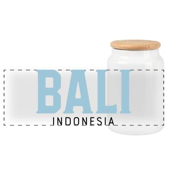 Bali - Panorama Keksdose mit Holzdeckel - Weiß - Vorne