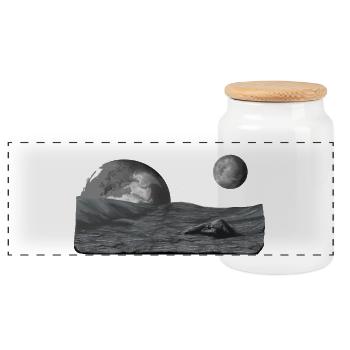 Weltall - Panorama Keksdose mit Holzdeckel - Weiß - Vorne