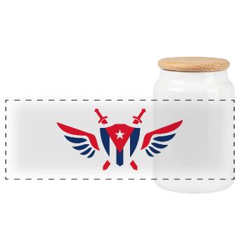 Cuba Ailes / Cadeau de La Havane Cuba Cuba - Boîte à biscuits avec couvercle en bois - blanc - Devant