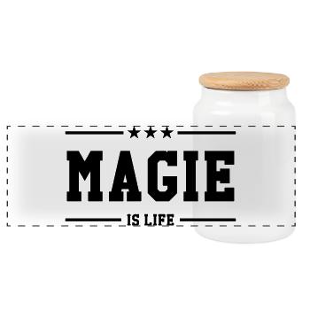 Magie is life - Boîte à biscuits avec couvercle en bois - blanc - Devant