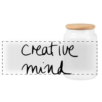 creative mind - Panoramic Cookie Jar with Wooden Lid - white - Front