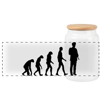 Police - Policeman - Cop - Policier - Polizei - Panoramic Cookie Jar with Wooden Lid - white - Front