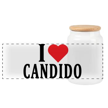 T-shirt I love Candido t-shirt gift idea - Panoramic Cookie Jar with Wooden Lid - white - Front