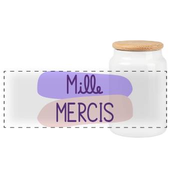 MAÎTRESSE. MERCI. MERCI MAÎTRESSE - Boîte à biscuits avec couvercle en bois - blanc - Devant