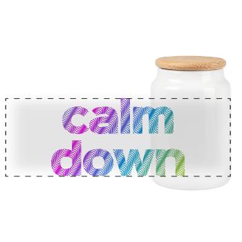 calmDown - Panorama Keksdose mit Holzdeckel - Weiß - Vorne