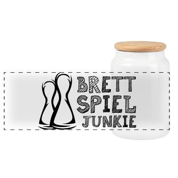 Brettspiel Profi Figuren Symbol Icon Logo Spiele - Panorama Keksdose mit Holzdeckel - Weiß - Vorne