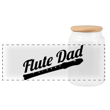 Père joueur de flûte - Boîte à biscuits avec couvercle en bois - blanc - Devant