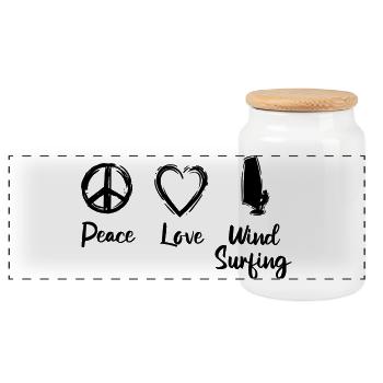 Motivation pour la planche à voile - Boîte à biscuits avec couvercle en bois - blanc - Devant