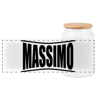 t-shirt Massimo t-shirt gift idea - Panoramic Cookie Jar with Wooden Lid - white - Front