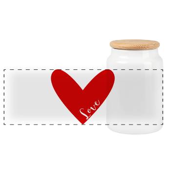 VALENTINE'S DAY. Bachelorette party. I LOVE YOU. I LOVE YOU. LOVE - Panoramic Cookie Jar with Wooden Lid - white - Front