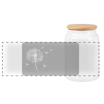 Pissenlit gris | personnalisable - Boîte à biscuits avec couvercle en bois - blanc - Devant