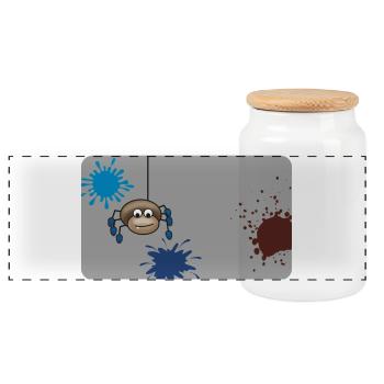 Splash of Color Monster Spider Gray - Panoramic Cookie Jar with Wooden Lid - white - Front