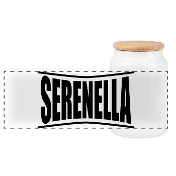Serenella T-Shirt T-Shirt Geschenkidee - Panorama Keksdose mit Holzdeckel - Weiß - Vorne