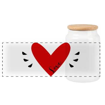MOM. MOTHER'S DAY. HAPPY MOTHER'S DAY - Panoramic Cookie Jar with Wooden Lid - white - Front