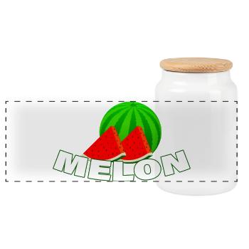 MELON - Panoramic Cookie Jar with Wooden Lid - white - Front