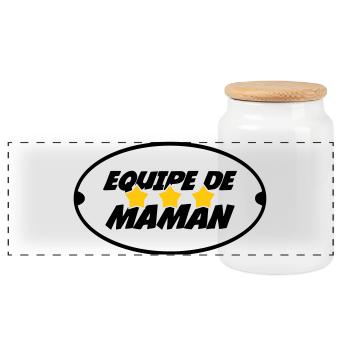 Equipe de Maman - Fête des Mères - Boîte à biscuits avec couvercle en bois - blanc - Devant