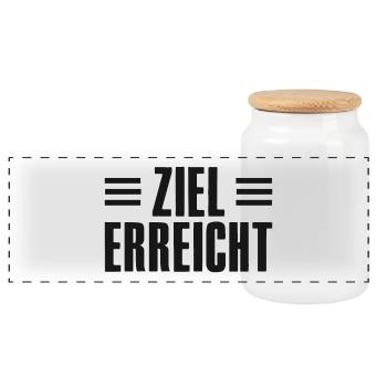 Erfolg Spruch für Gründer Unternehmer Startup - Panorama Keksdose mit Holzdeckel - Weiß - Vorne