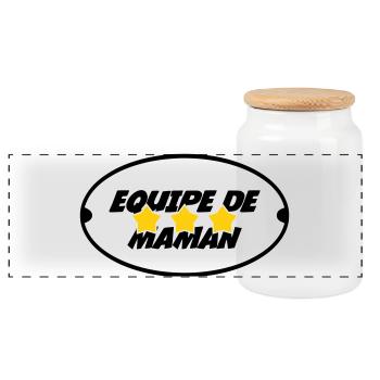 Equipe de Maman - Fête des Mères - Boîte à biscuits avec couvercle en bois - blanc - Devant