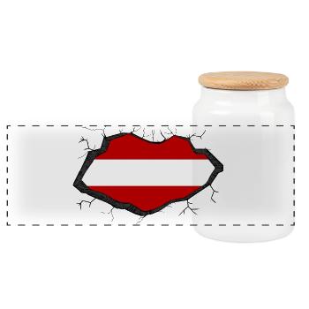 Drapeau de l’Autriche - Boîte à biscuits avec couvercle en bois - blanc - Devant