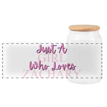 Empowering Girl's Love for Zachary - Panoramic Cookie Jar with Wooden Lid - white - Front