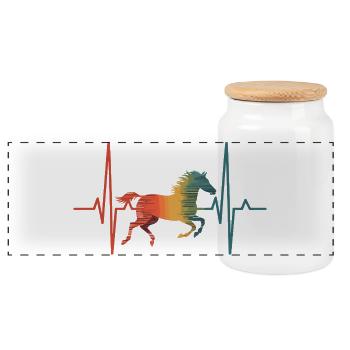 Cheval - Boîte à biscuits avec couvercle en bois - blanc - Devant