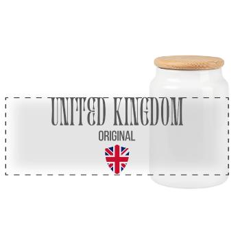 British pride, British patriot - Panoramic Cookie Jar with Wooden Lid - white - Front