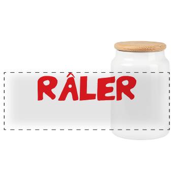 Complaining is life! Humor Funny Joke - Panoramic Cookie Jar with Wooden Lid - white - Front