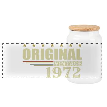 1972 Birthday 1972 - Panoramic Cookie Jar with Wooden Lid - white - Front