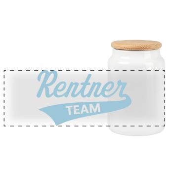 Pensioner Team (Senior Team / Sky Blue) - Panoramic Cookie Jar with Wooden Lid - white - Front