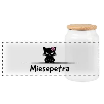 Miesepetra Pun: Petra Miesepeter - Panoramic Cookie Jar with Wooden Lid - white - Front
