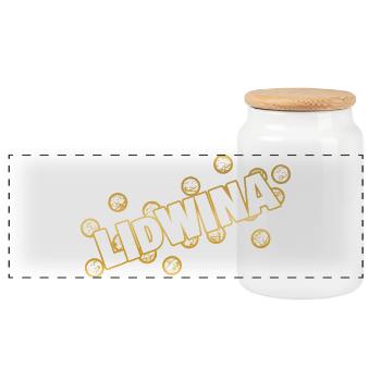 Name Lidwina - Panorama Keksdose mit Holzdeckel - Weiß - Vorne