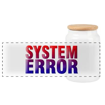 System Error Gradient Typo - Panoramic Cookie Jar with Wooden Lid - white - Front