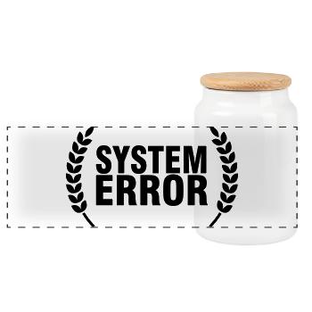 System failure - Panoramic Cookie Jar with Wooden Lid - white - Front