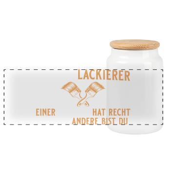 Le laqueur a raison : maître peintre - Boîte à biscuits avec couvercle en bois - blanc - Devant