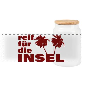 READY FOR THE ISLAND - Panoramic Cookie Jar with Wooden Lid - white - Front