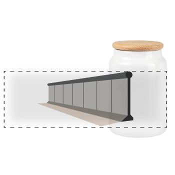 Grey panel wall panorama - Panoramic Cookie Jar with Wooden Lid - white - Front