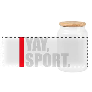Yay Go Sports Sarkastisch Lustig Anti Sport Humor - Panorama Keksdose mit Holzdeckel - Weiß - Vorne