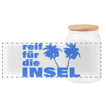 REIF FÜR DIE INSEL - Panorama Keksdose mit Holzdeckel - Weiß - Vorne