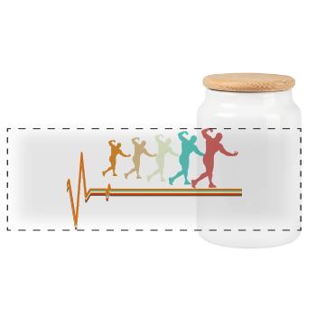 Bodybuilder Heartbeat EKG Pulse Fitness Gym Art - Boîte à biscuits avec couvercle en bois - blanc - Devant