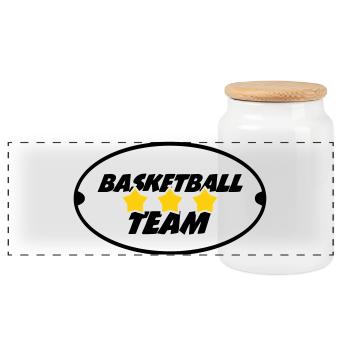 Equipe de basketball - Boîte à biscuits avec couvercle en bois - blanc - Devant