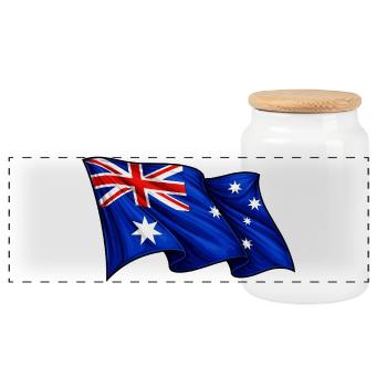 Australische Flagge Australien - Panorama Keksdose mit Holzdeckel - Weiß - Vorne