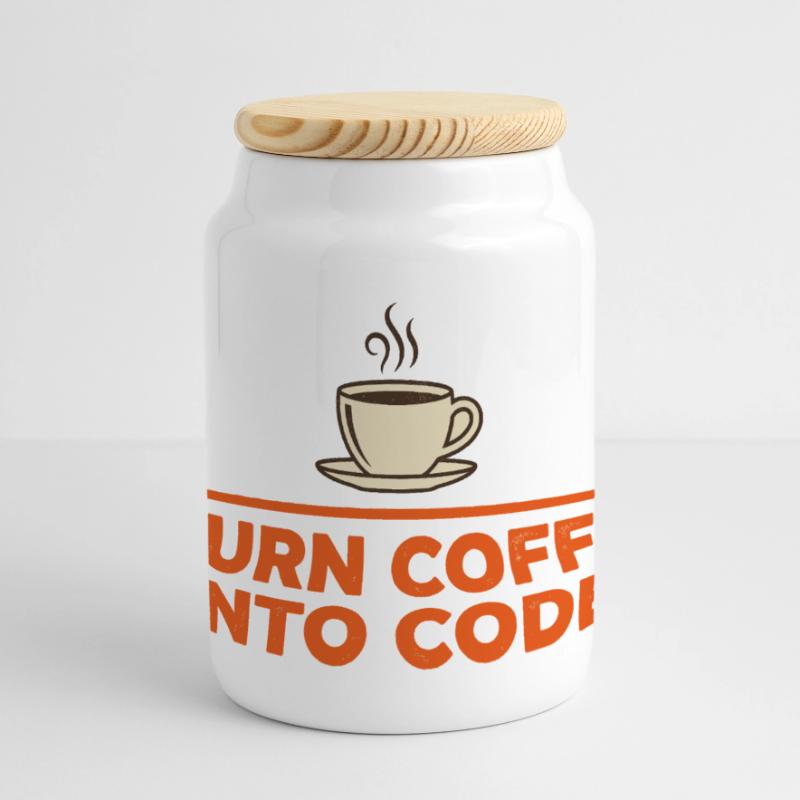 Je transforme le café en code – Programmer Retro Boîte à biscuits avec couvercle en bois