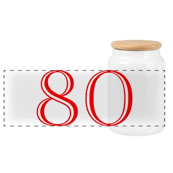 80. 80 ANS. 80e ANNIVERSAIRE. ANNIVERSAIRE 80 ANS. - Boîte à biscuits avec couvercle en bois - blanc - Devant