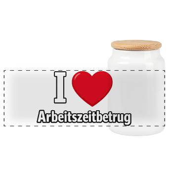 J’aime Temps de travail Fraude Pas de crime Bureau de l’emploi - Boîte à biscuits avec couvercle en bois - blanc - Devant